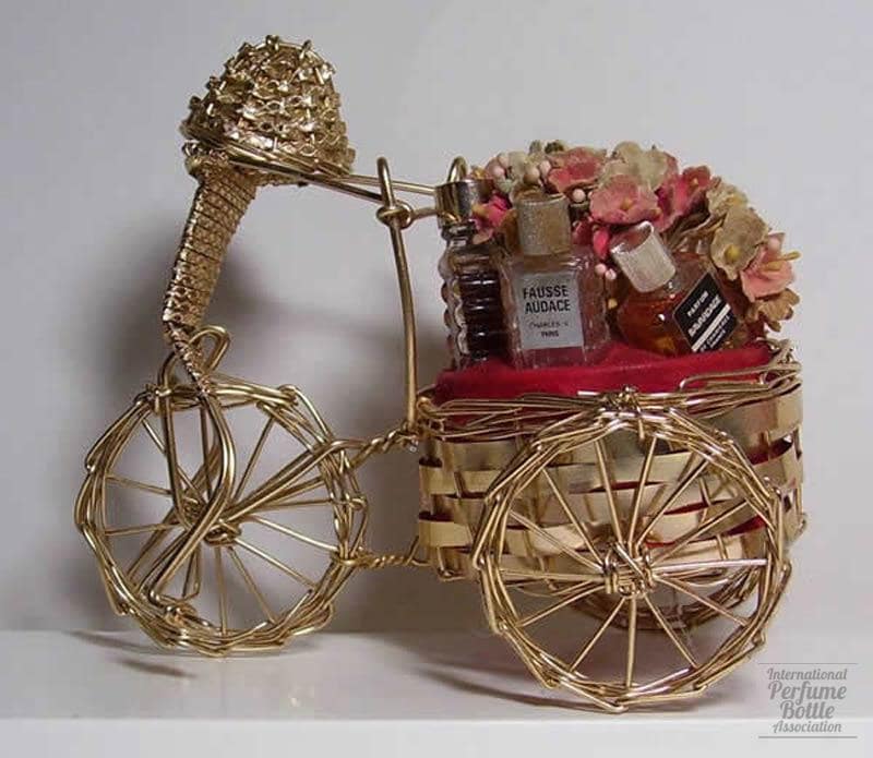 Tricycle Flower Cart Powered by Man in Coolie Hat