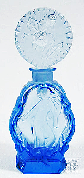 Czech Bottle with Flute Player and Rose Stopper