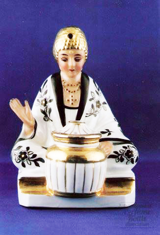 Asian Woman with Urn Perfume Lamp