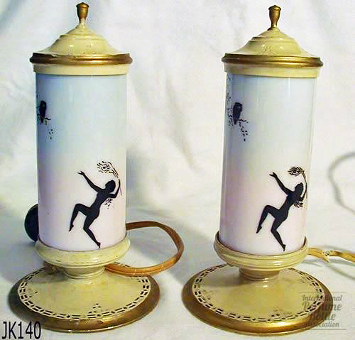Perfume Lamps - Pair of  Dancing Ladies by DeVilbiss