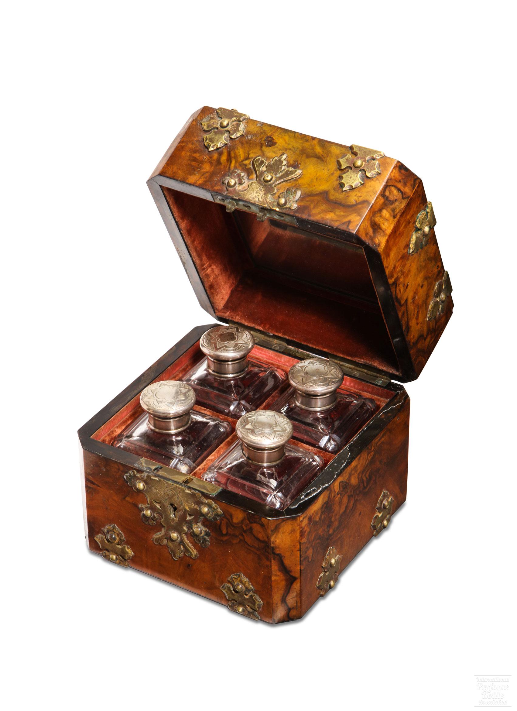 German Scent Case with Four Bottles