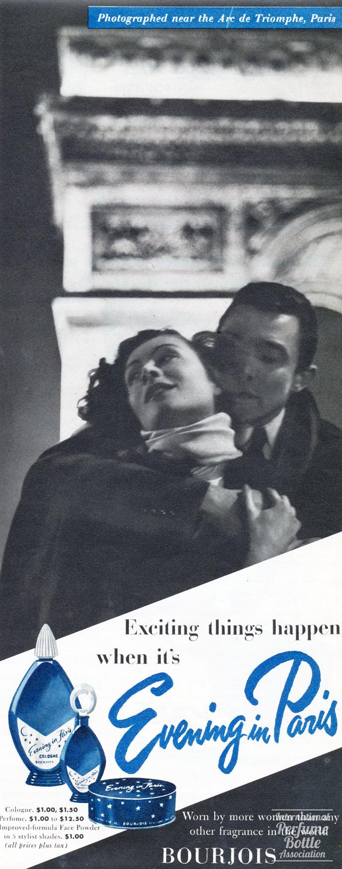 "Evening in Paris" by Bourjois Advertisement - 1953