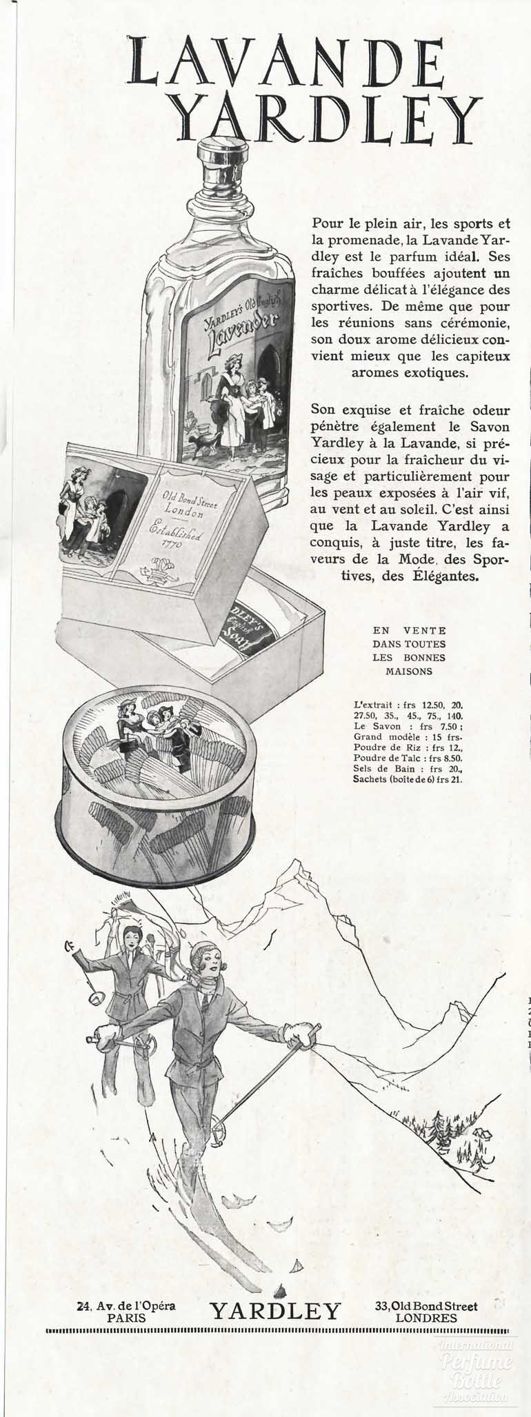 "Lavande" by Yardley Advertisement - 1931