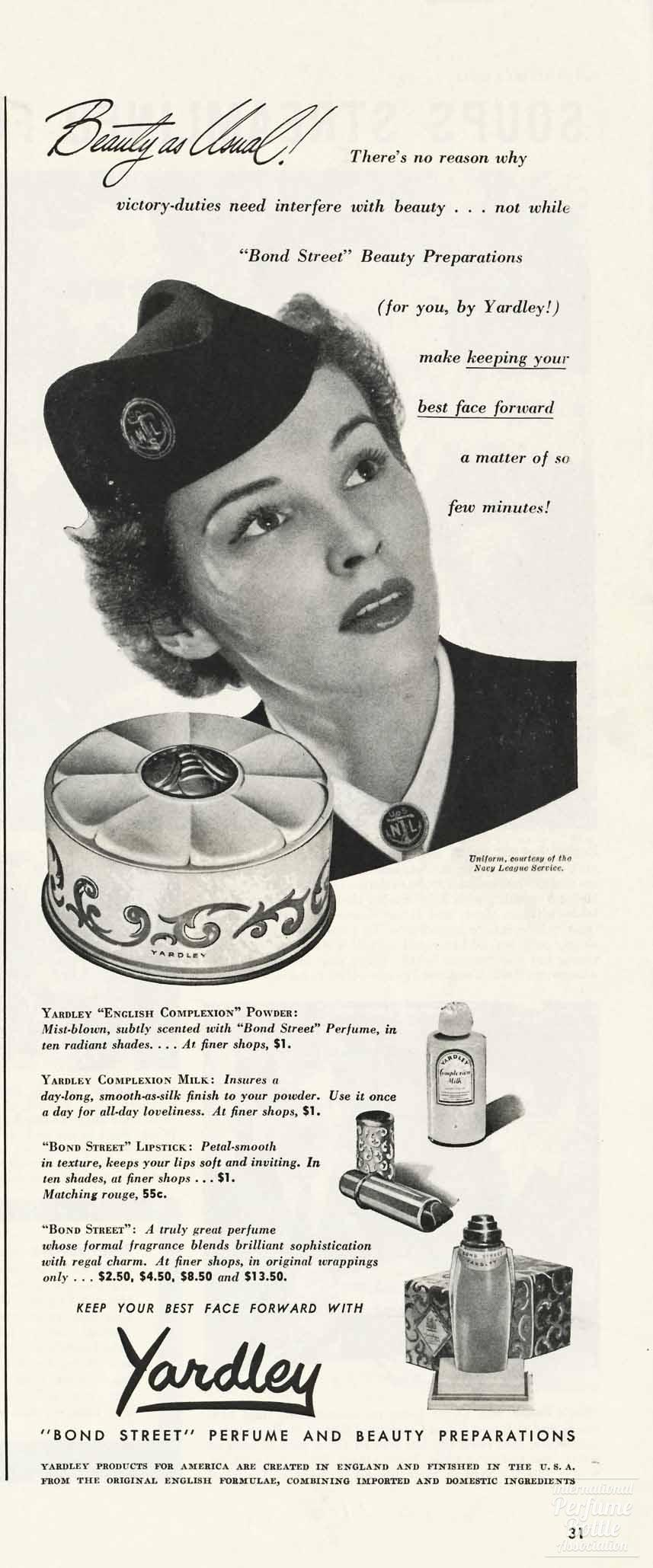 "Bond Street" by Yardley Advertisement - 1942