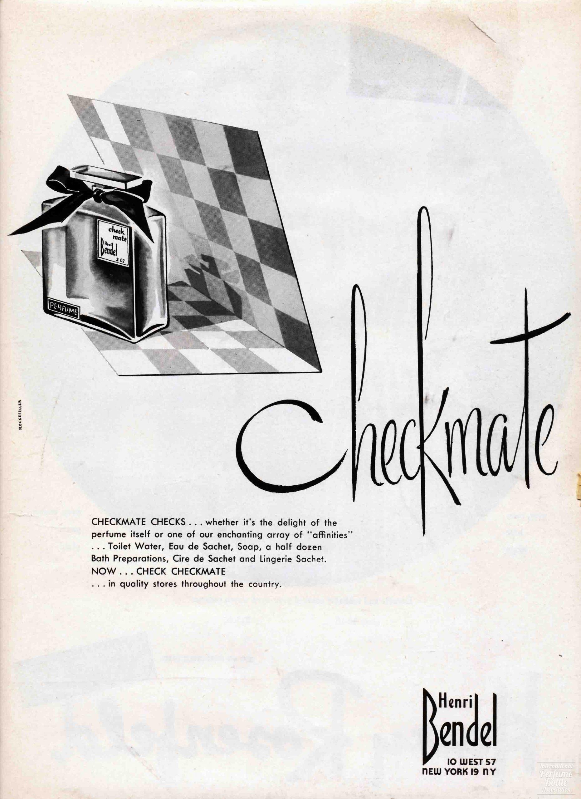 "Checkmate" by Henri Bendel Advertisement - 1949