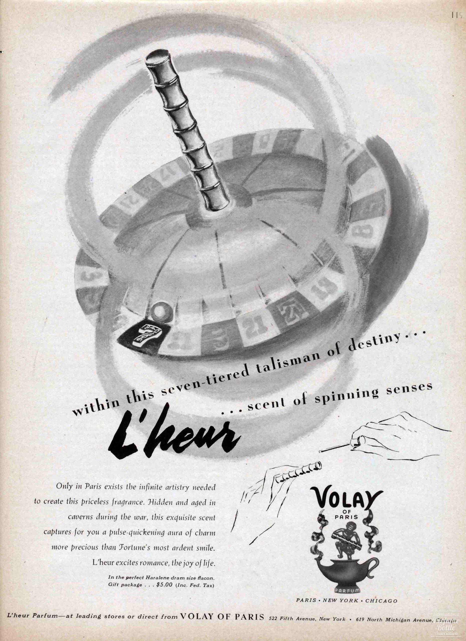 "L'Heur" by Volay Advertisement - 1946