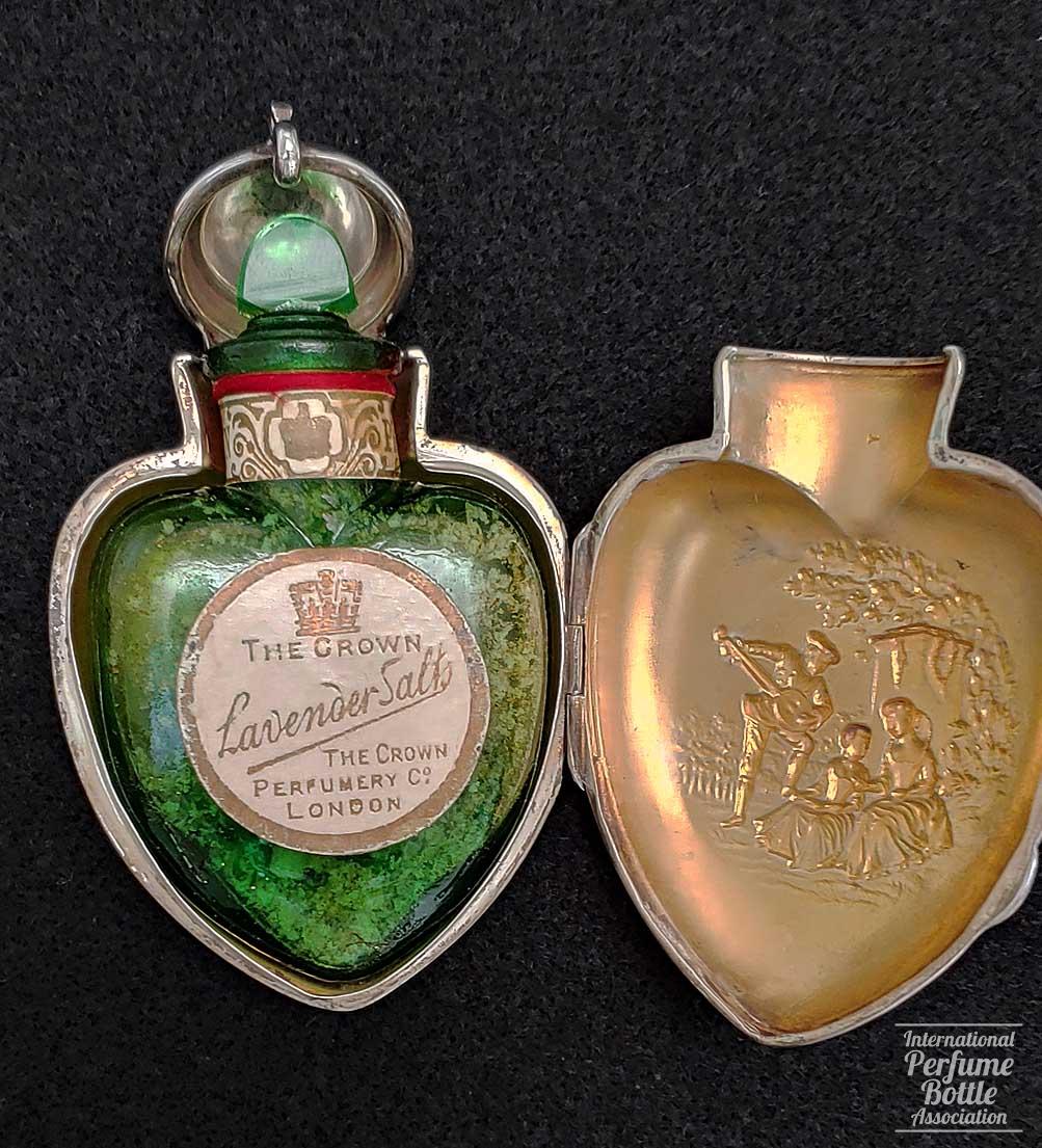"Lavender Salts" in Silver Case  with Musician by Crown Perfumery Co.