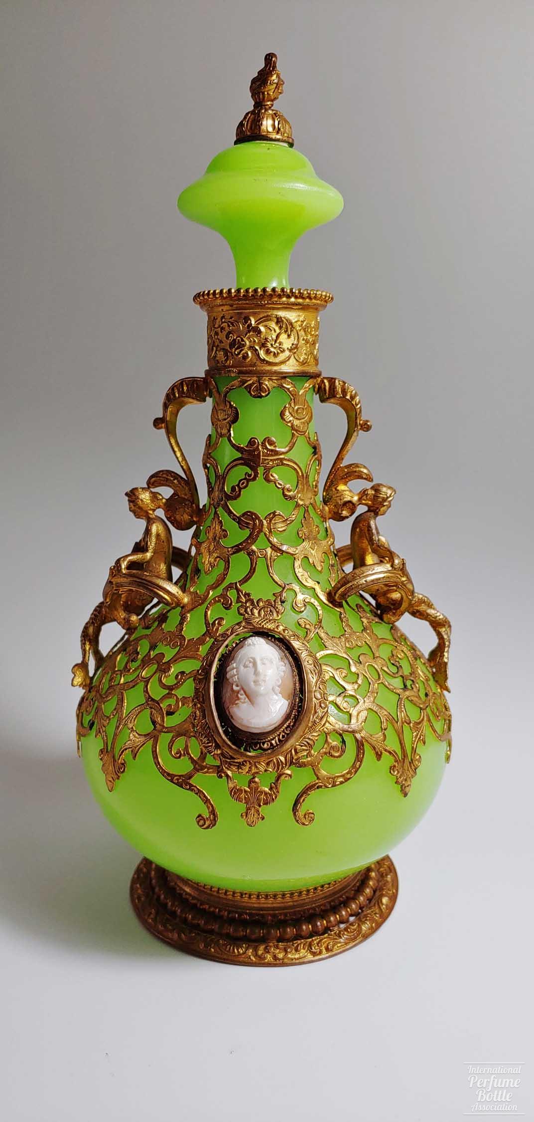 Green Opaline Palais Royal Bottle With Mermaids