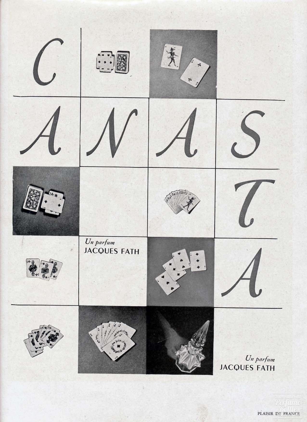 "Canasta" by Jacques Fath Advertisement - 1950's