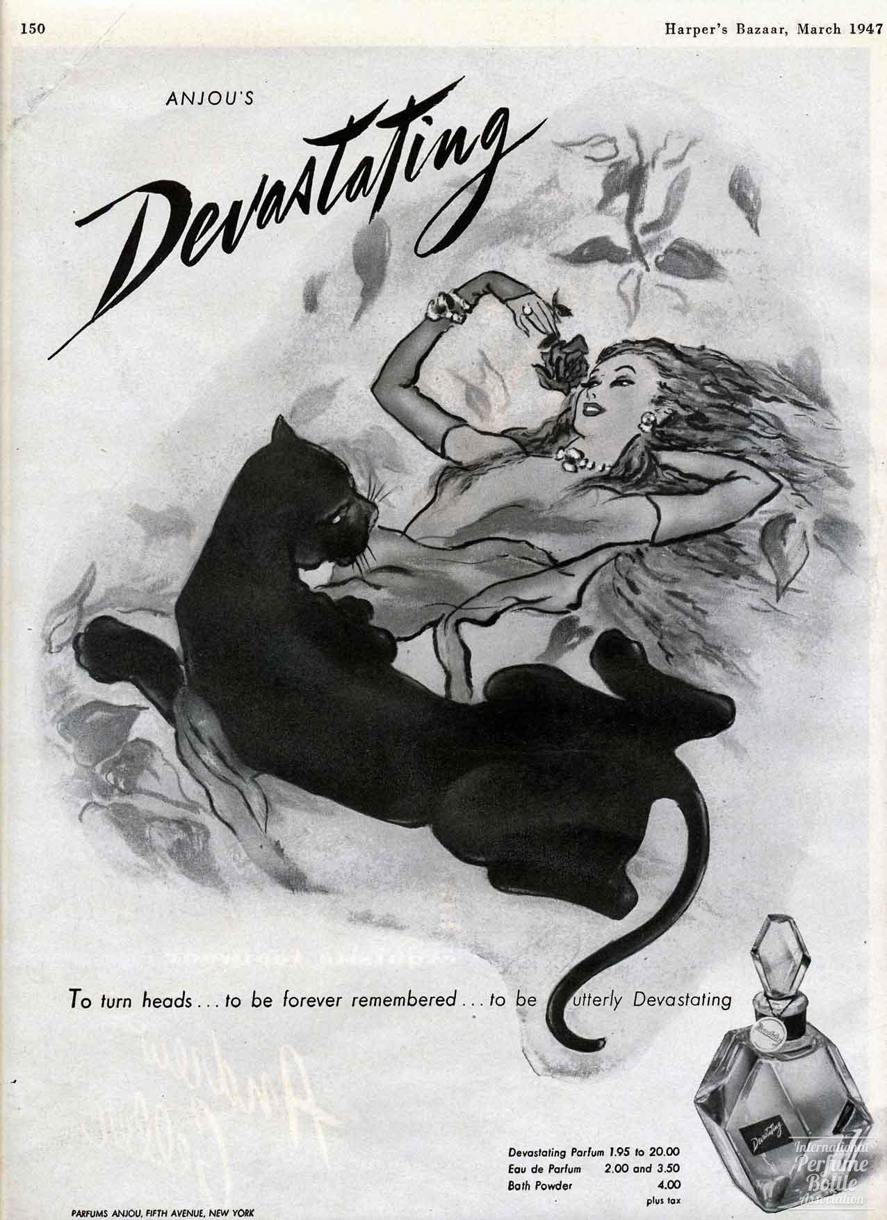 "Devastating" by Anjou (US) Advertisement - 1947