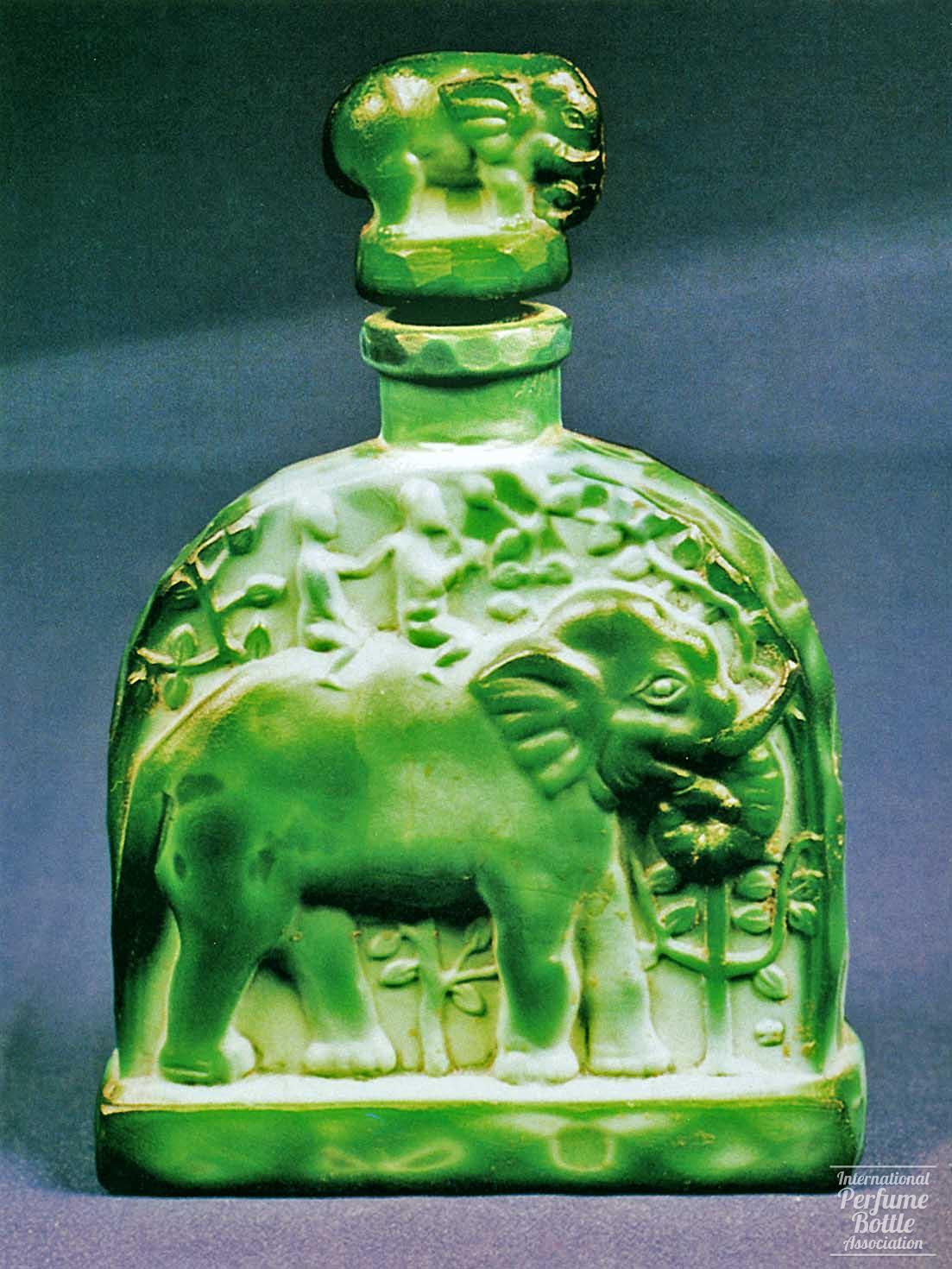 Czech Malachite Elephant Bottle by Hoffmann
