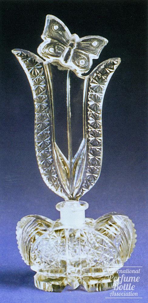 Czech Bottle With Butterfly