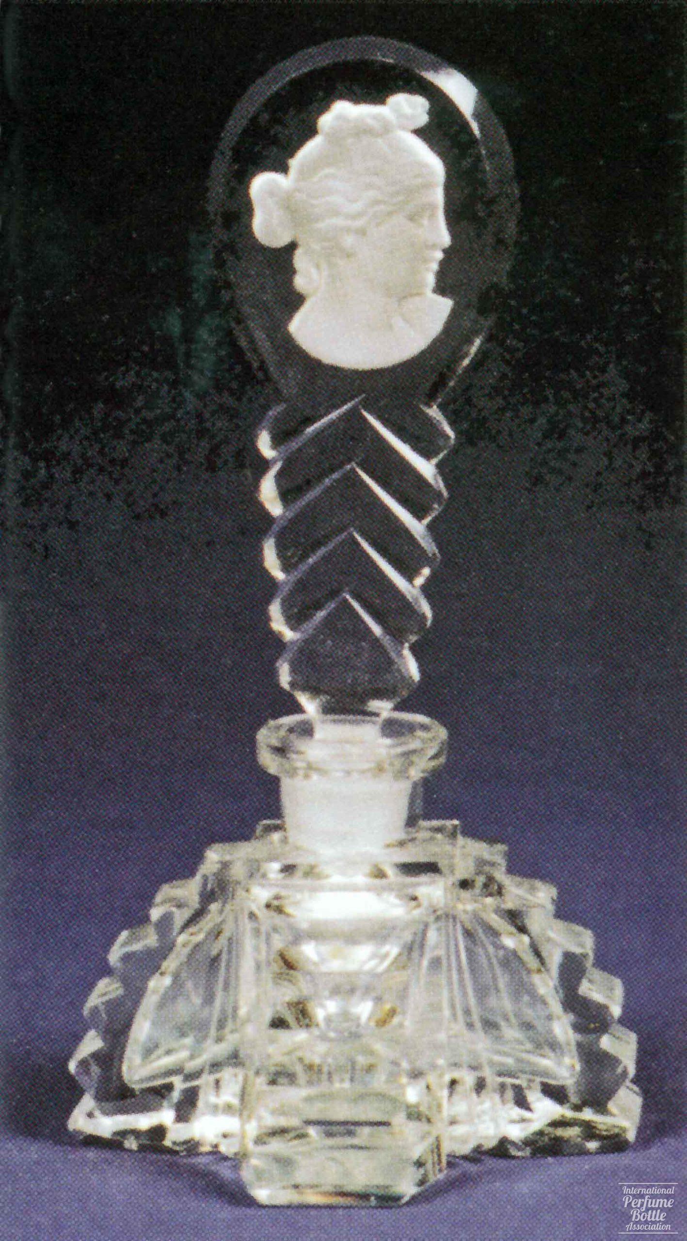 Czech Bottle With Grecian Goddess Stopper