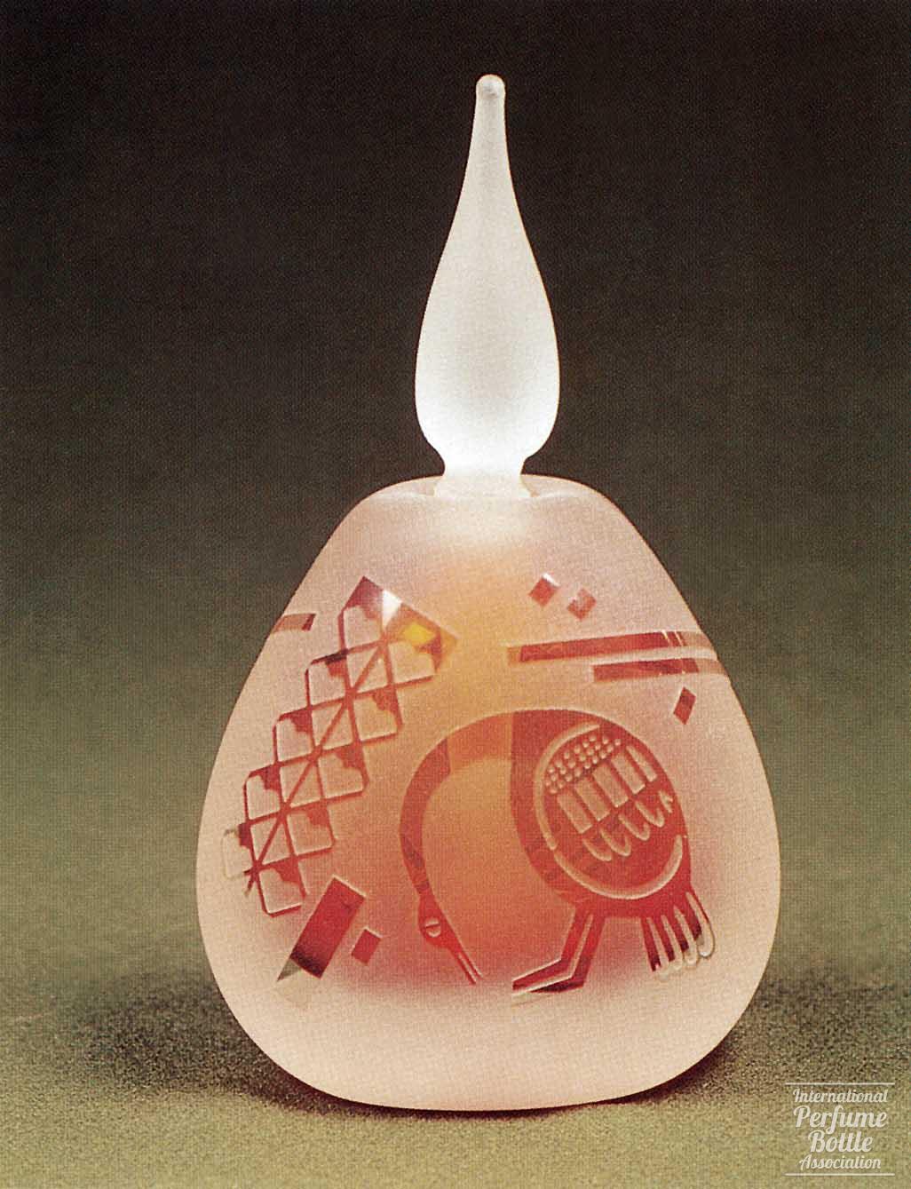 Amber Bottle With Bird and Lizard by Grant