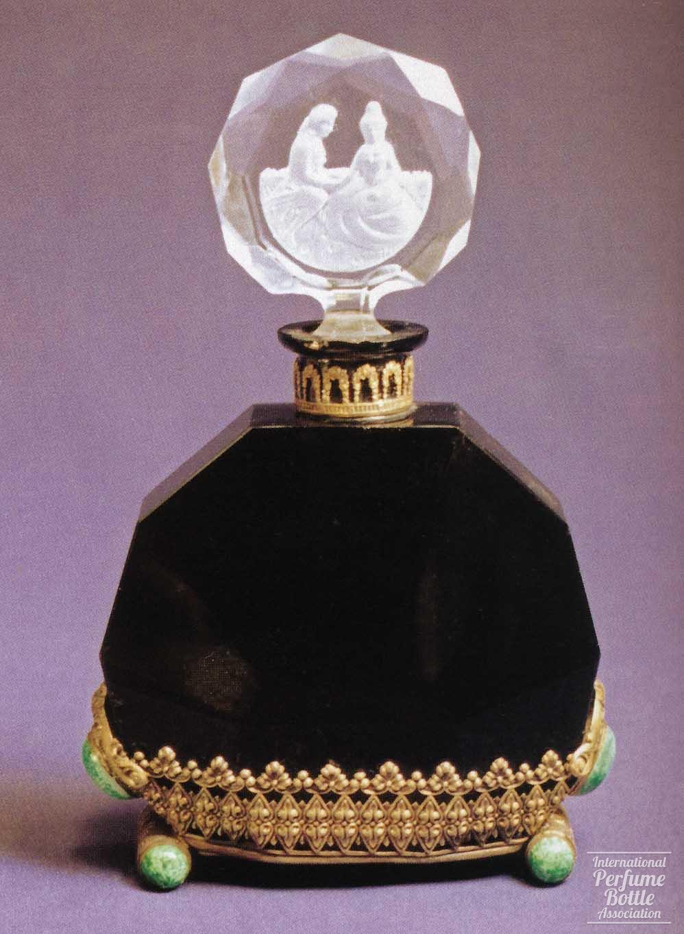 Black Bottle With Courting Couple Stopper