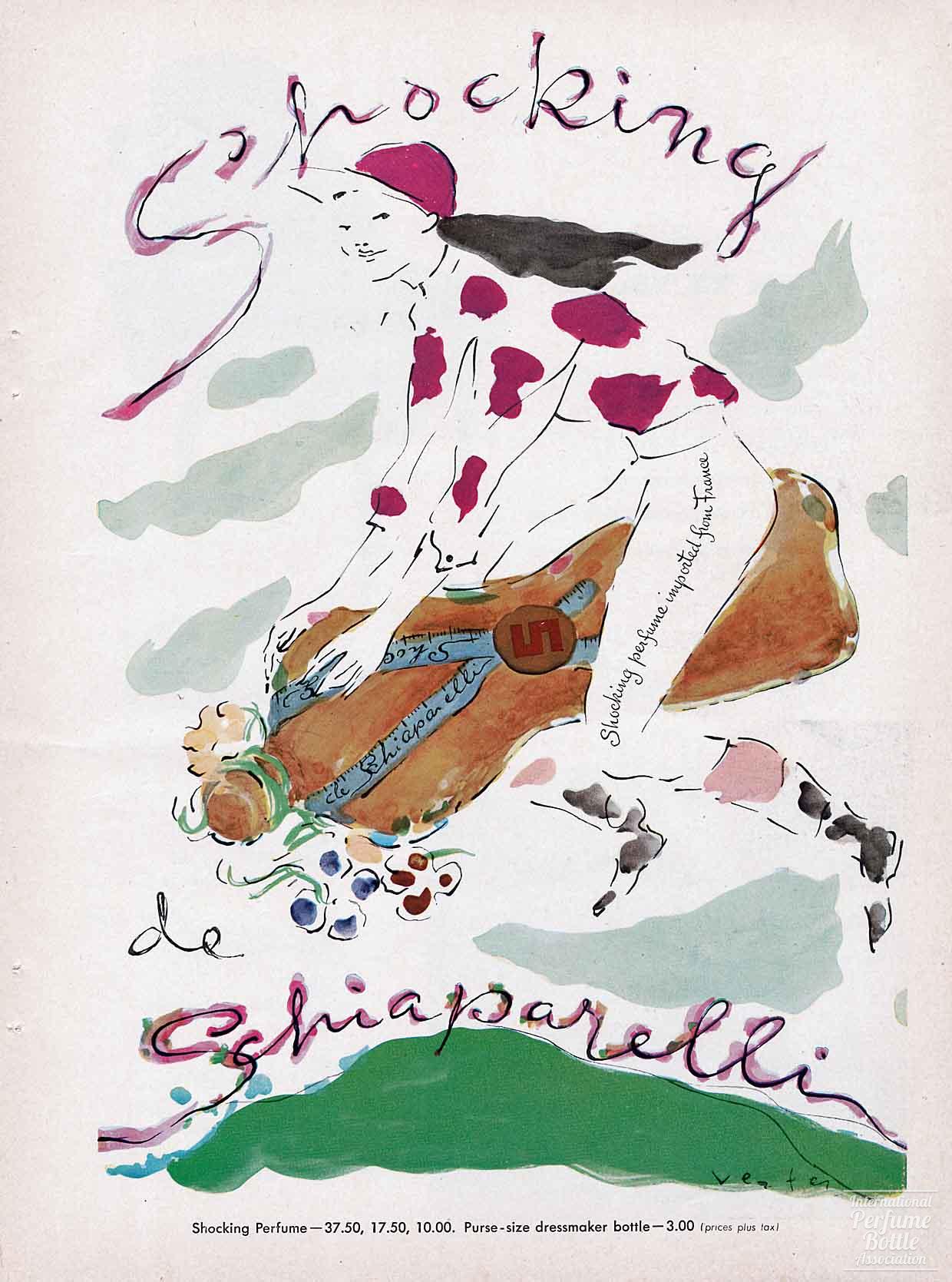 "Shocking" by Schiaparelli Advertisement - 1947