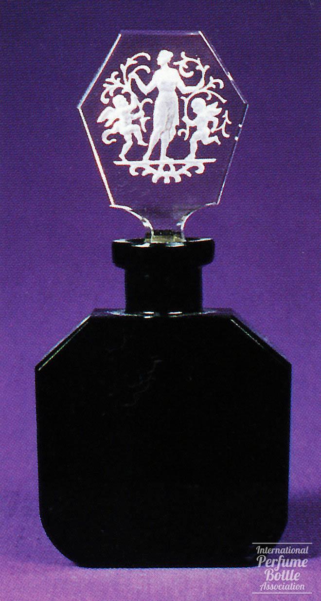 Black and Clear Czech With Dancing Cherubs