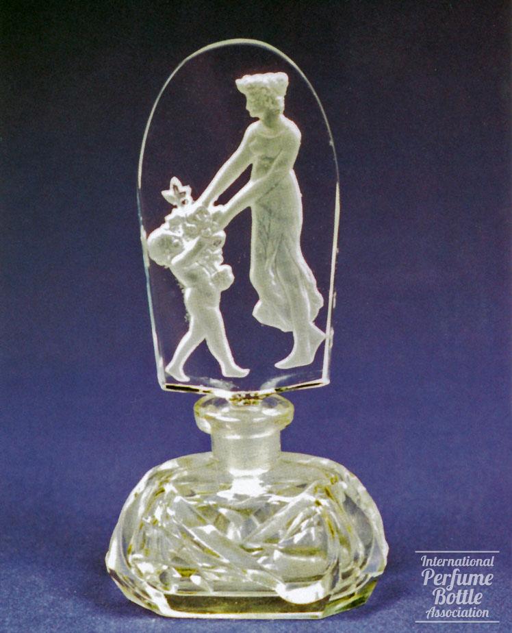 Czech Bottle With Goddess and Cherub