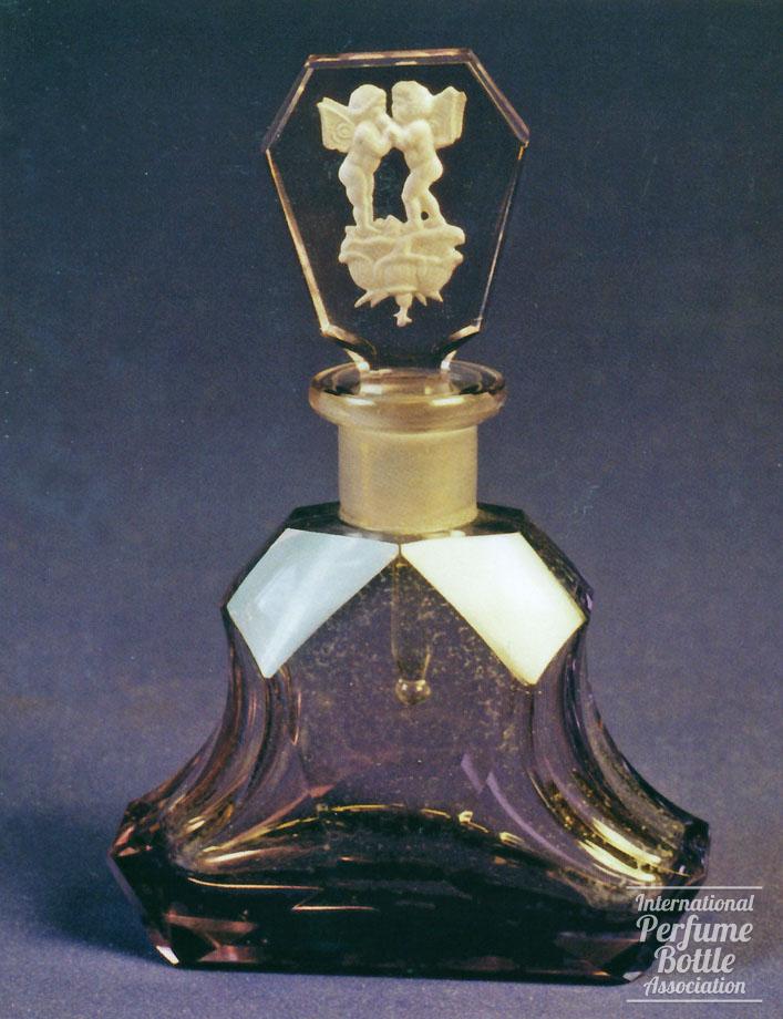Violet Bottle With Kissing Cherubs