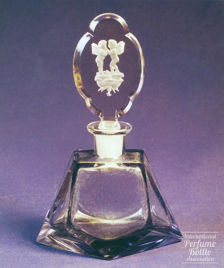 Hexagonal Bottle With Kissing Cherubs