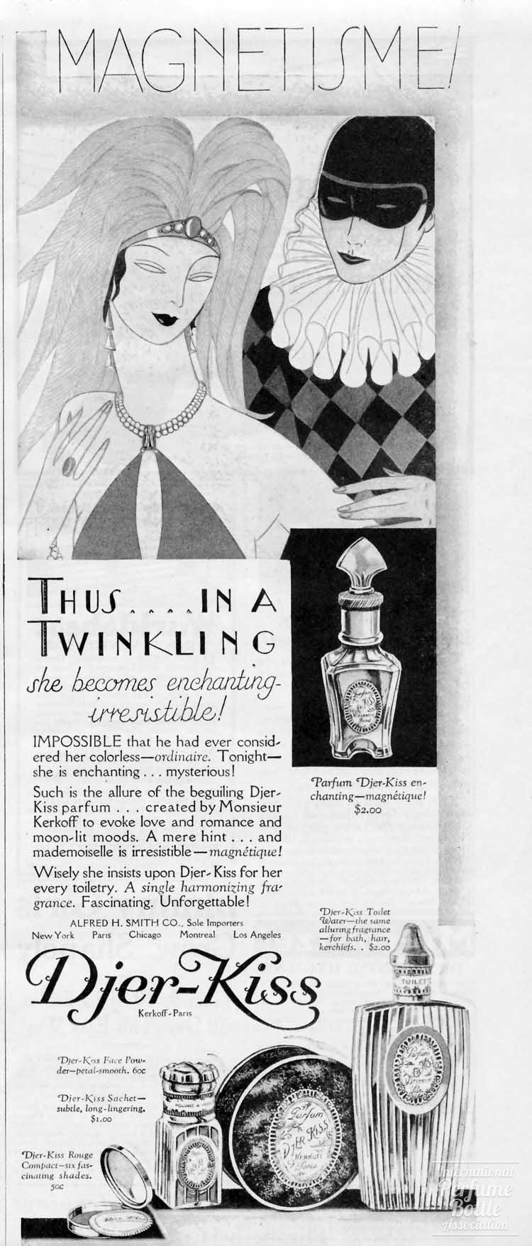 "Djer-Kiss" Advertisement by Kerkoff - 1928