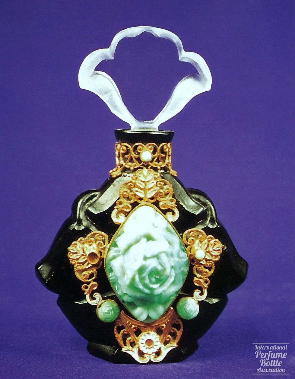 Black Jeweled Bottle With Tulip Stopper