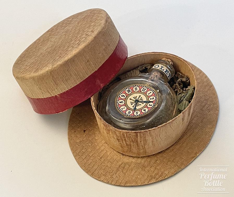 "Violet" Pocket Watch Perfume in Straw Hat by Tappan