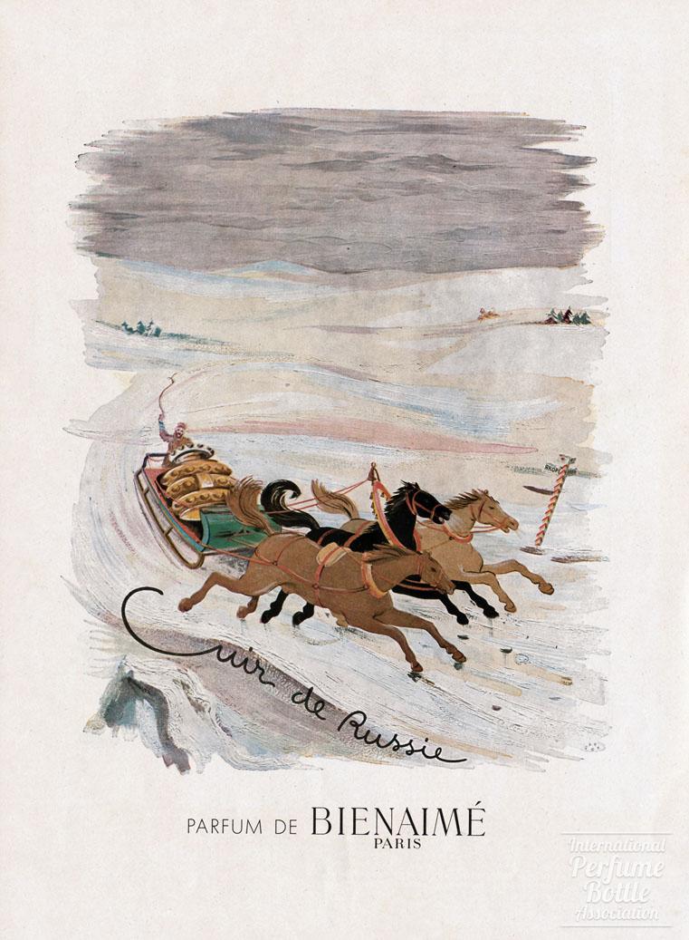 "Cuir de Russie" by Bienaimé Advertisement - 1945