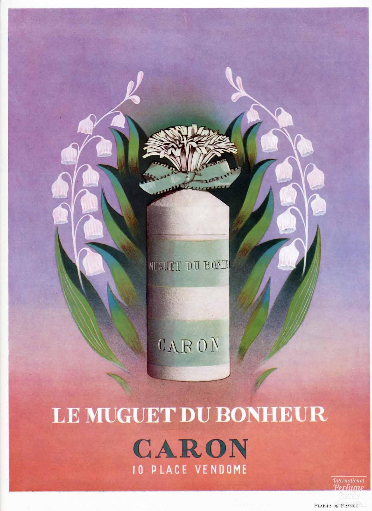 "Muguet du Bonheur" by Caron Advertisement - 1953