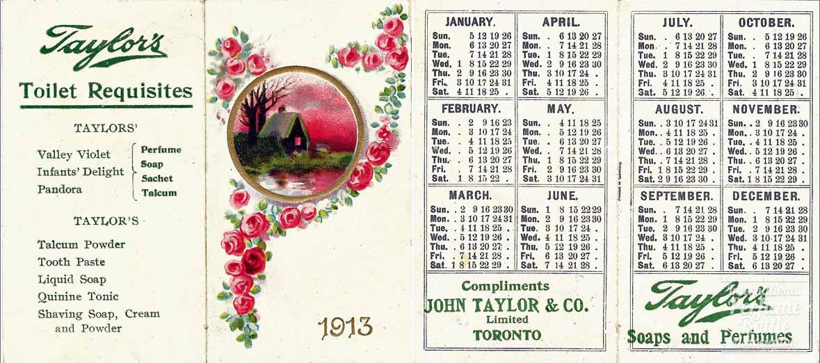 1913 Advertising Calendar by John Taylor & Co.
