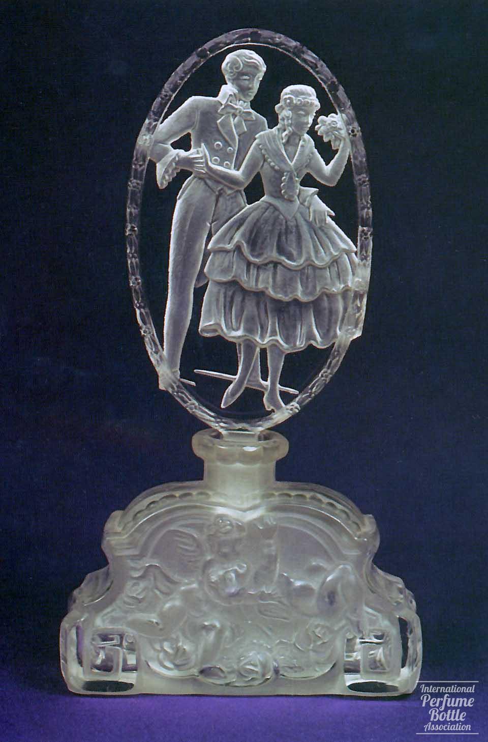 Czech Bottle With Cherubs and Young Couple