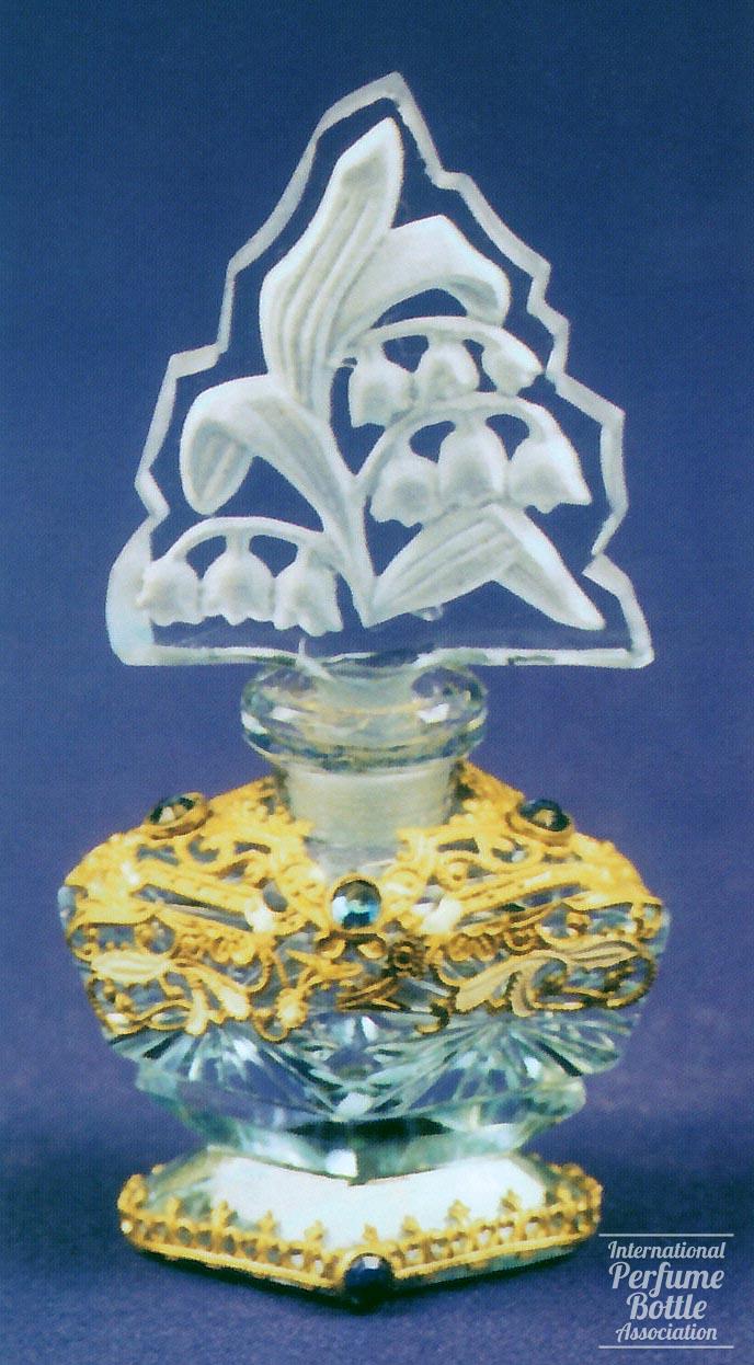 Blue Czech With Lily of the Valley