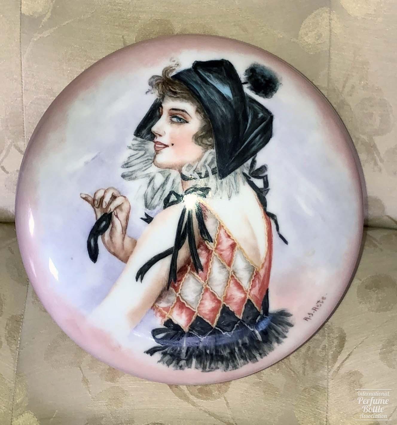 Harlequin Porcelain Powder Jar