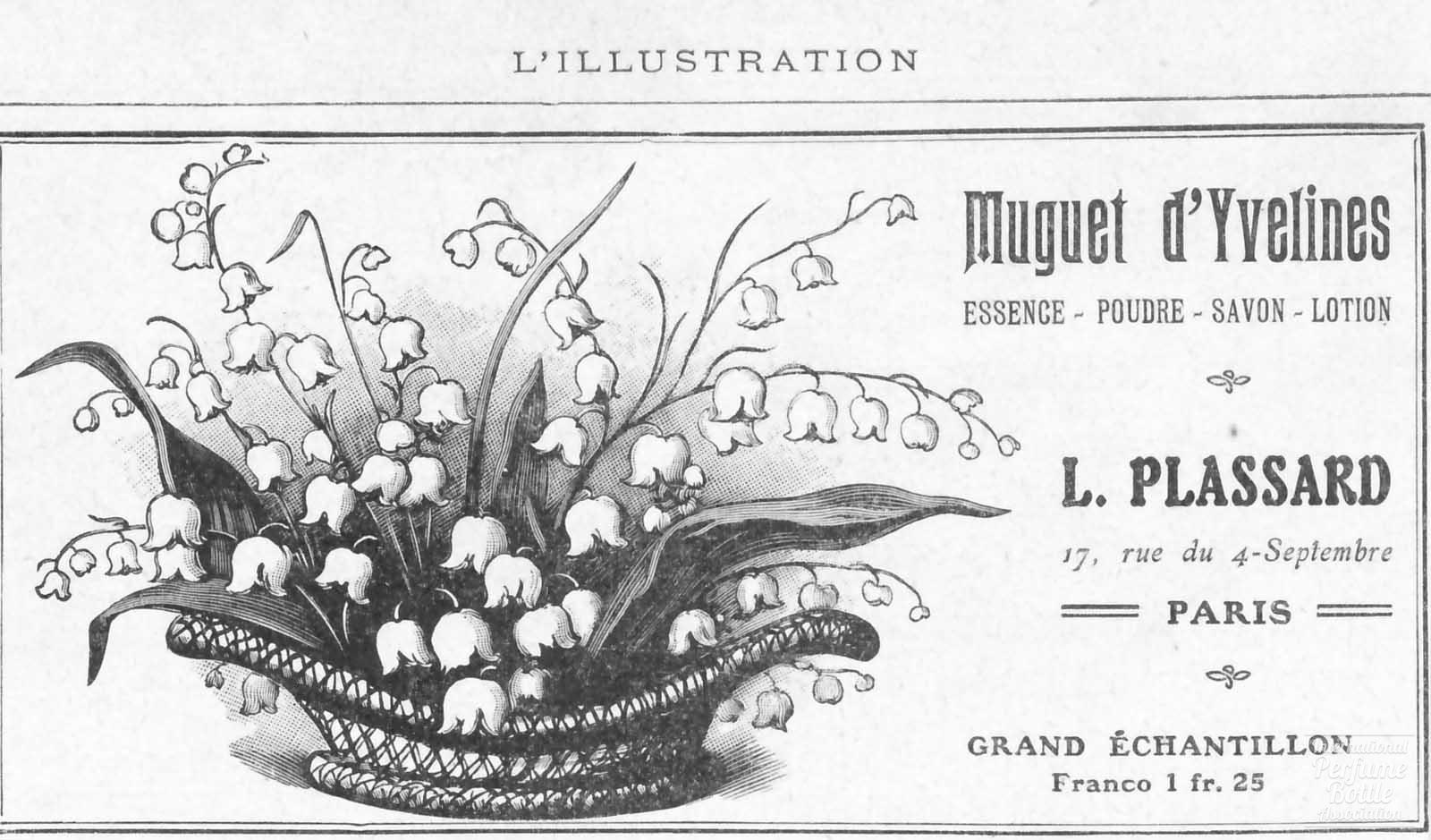 "Muguet d'Yvelines" by Plassard Advertisement - 1909
