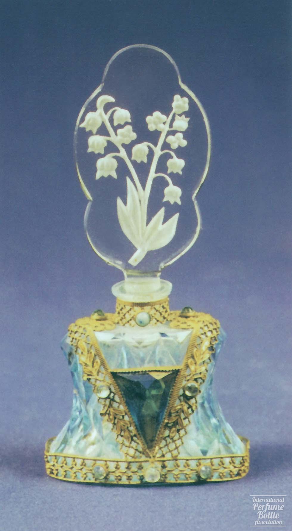 Jeweled Czech With Lily of the Valley Stopper