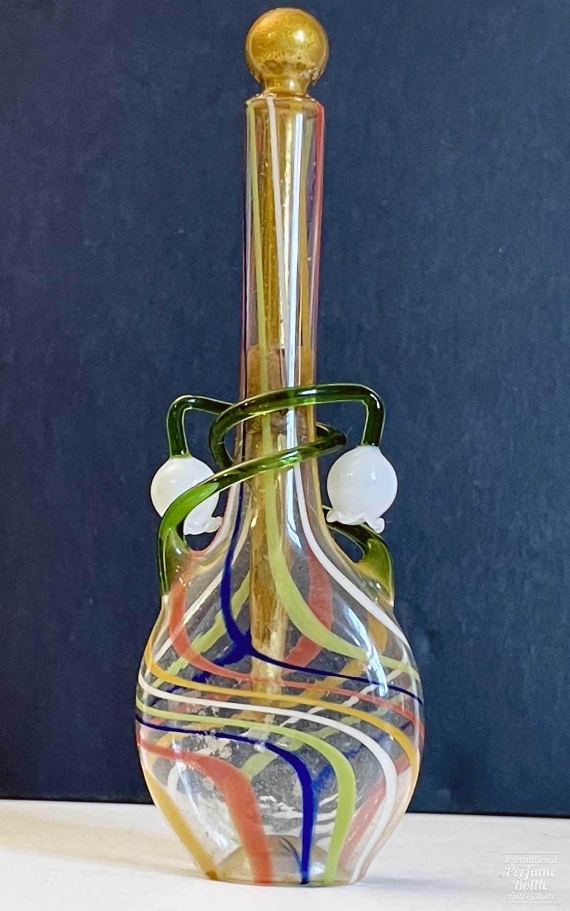 Swirl and Stripe Bottle With Lily of the Valley Flowers