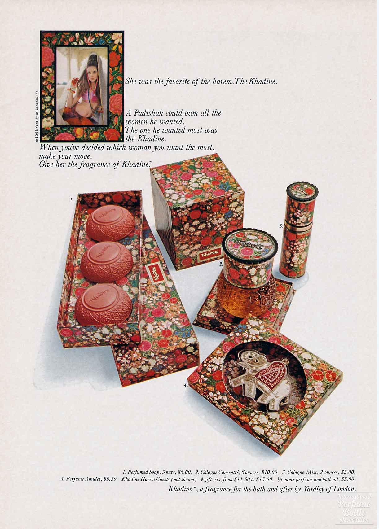 "Khadine" by Yardley Advertisement - 1968