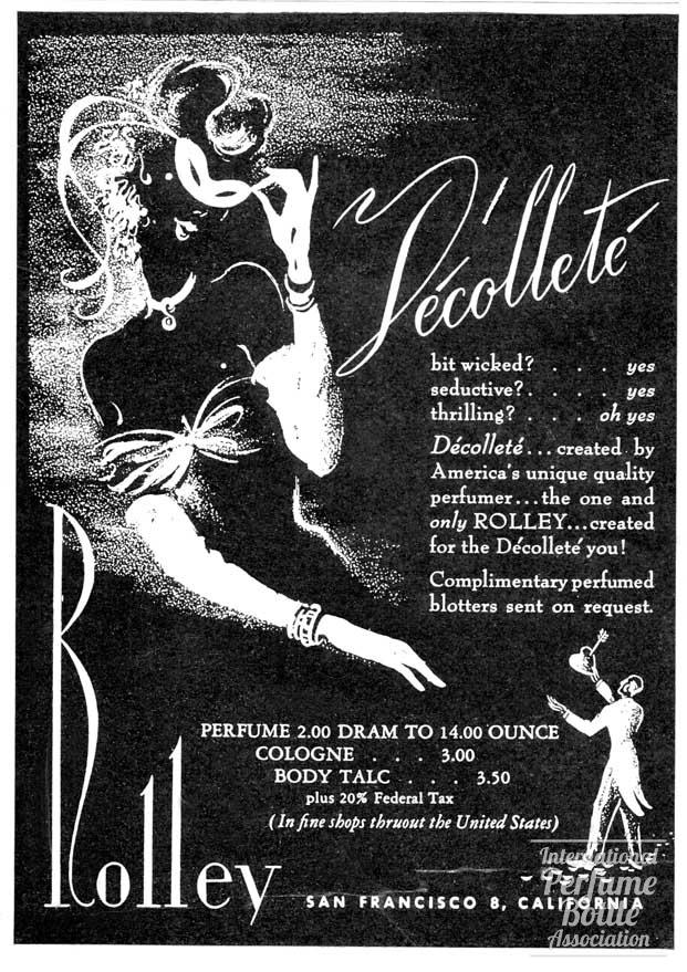 "Decolleté" by Rolley Advertisement - 1946