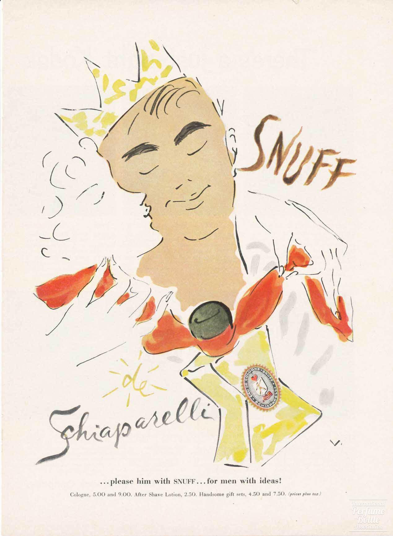 "Snuff" by Schiaparelli Advertisement - 1955