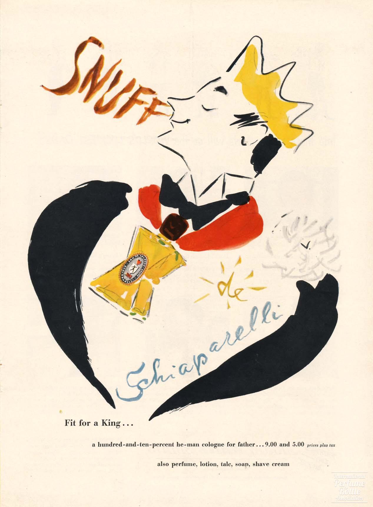 "Snuff" by Schiaparelli Advertisement - 1950