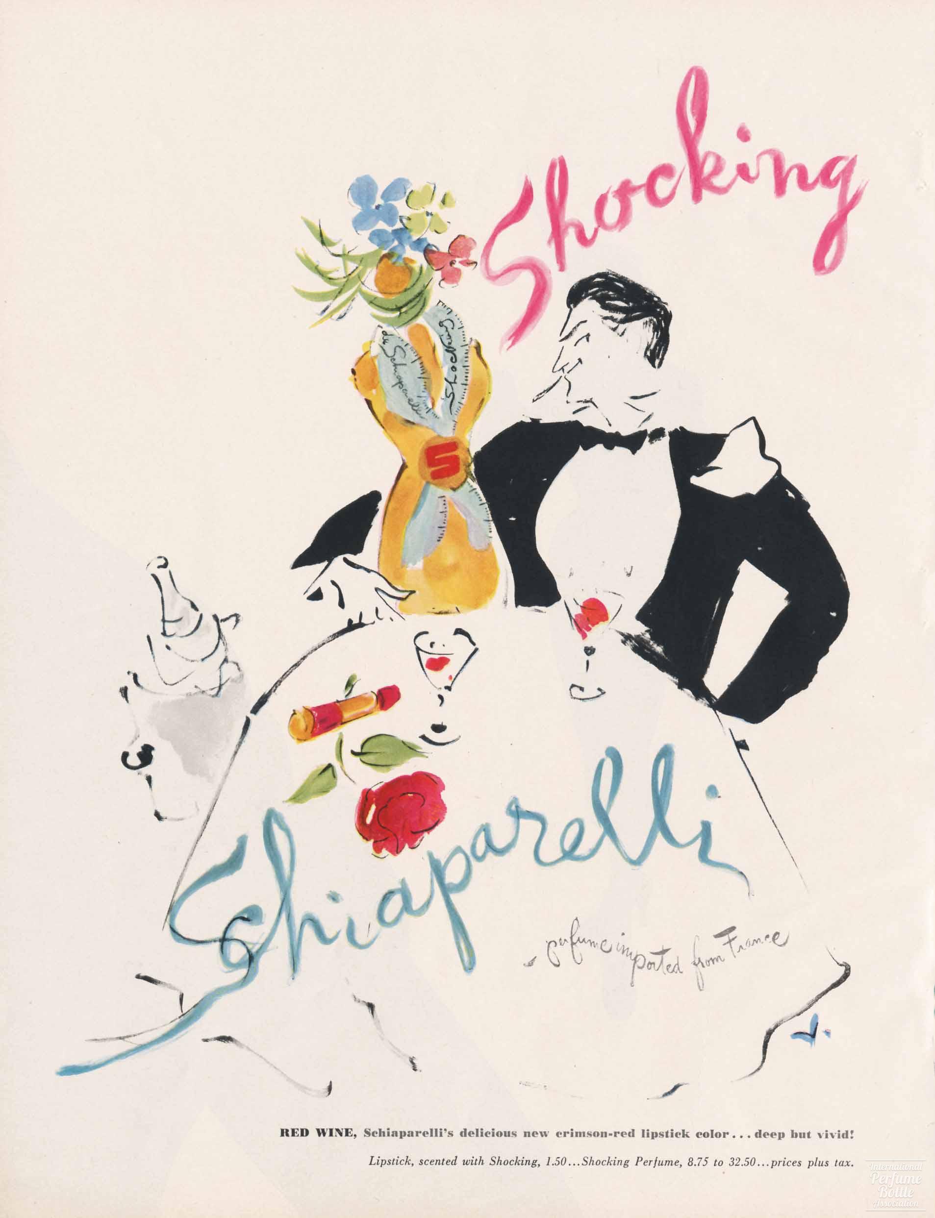 "Red Wine" Lipstick by Schiaparelli Advertisement - 1951