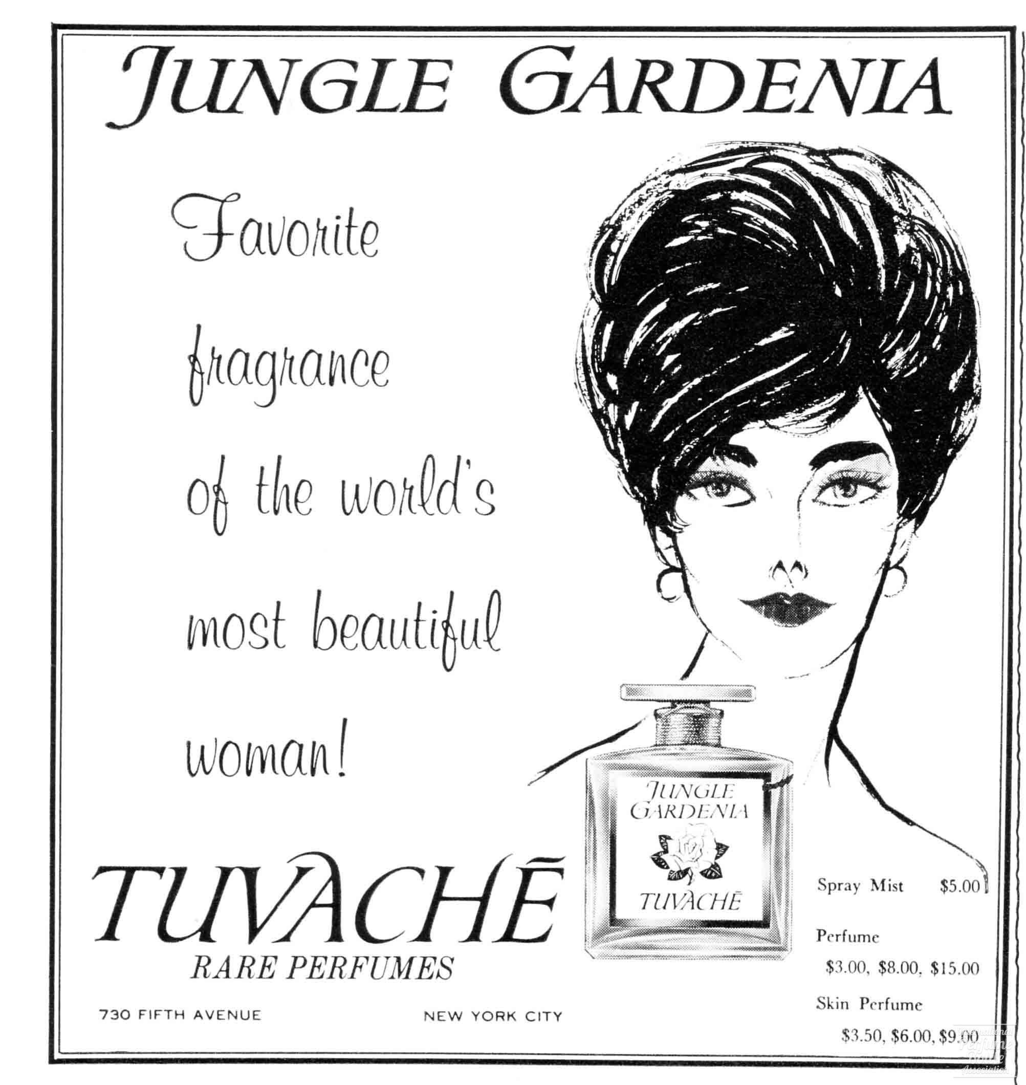 "Jungle Gardenia" by Tuvaché Advertisement – 1962