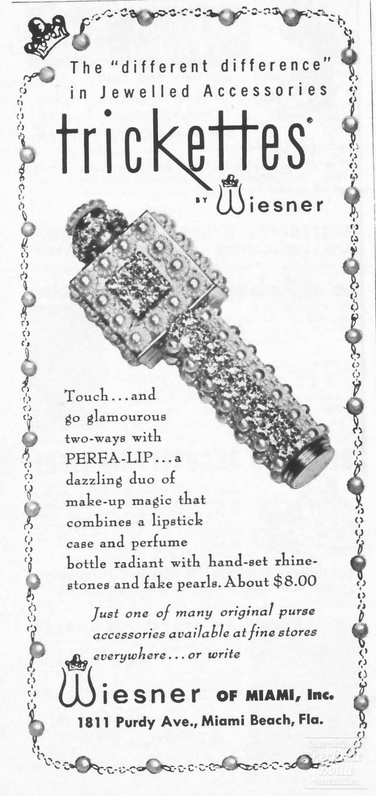 "Perfa-Lip" by Wiesner of Miami Advertisement - 1954