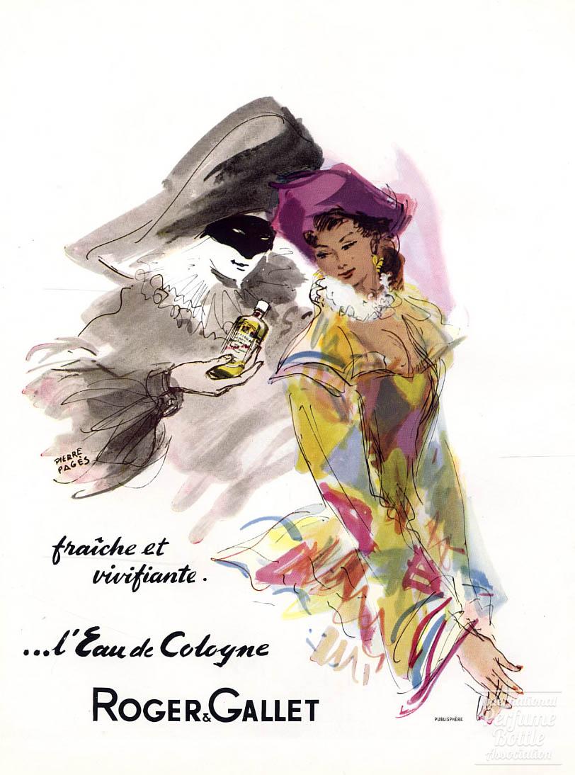 "Eau de Cologne" by Roger et Gallet Advertisement - 1954